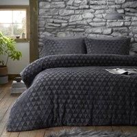 Luxury Teddy Fleece Duvet Cover Set Soft & Warm Bedding Pillowcases Geometrical
