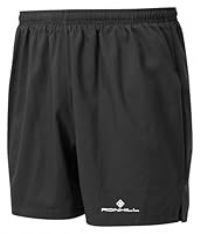 Ronhill, Men/'s Core 5" Short, Running, Black/Bright White, L