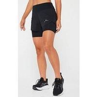 Ronhill Running, Wmn/'s Tech 4.5" Twin 2in1 Short, All Black, 16
