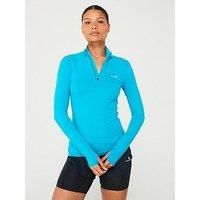 Ronhill Running, Wmn/'s Core Thermal 1/2 Zip, Azure/Bright White, 10