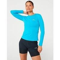 Ronhill Running, Wmn/'s Core L/S Tee, Azure/Bright White, Size 10