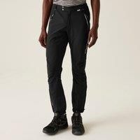Regatta Mountain Winter Hiking Pants, Advanced Stretch and Water Repellent Fabric, Elastic Waist and Zip Pockets Trousers, Men, Black/Black, 38"