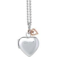 Clogau Gold Silver & 9ct Rose Gold Cariad Heart Locket 45cm
