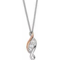 Welsh Clogau Silver & Rose Gold Past Present Future Pendant (22") £40 off!