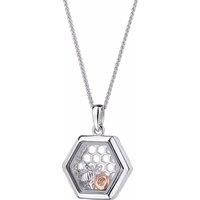 Clogau Women's Nature's Wonder Sterling Silver Honey Bee Inner Charm Pendant with Citrine in Metallics