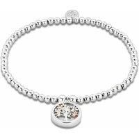 Clogau Silver Bracelet Tree of Life White Mother of Pearl Affinity Stretch 17.5c