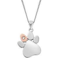 Clogau Paw Print White Topaz Pendant