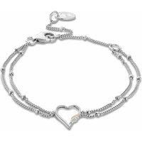 Clogau Past Present Future® Heart Silver Double-Chain Bracelet Standard