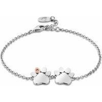 Clogau Paw Prints on My Heart Silver Double Paw Bracelet Standard