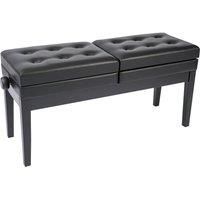 Kinsman Double Adjustable Piano Bench with Storage - Satin Black