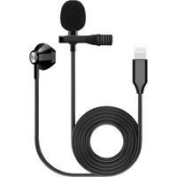 Kinsman Lavalier Clip-on Lapel with Earpiece Mic Microphone Lightning Connector