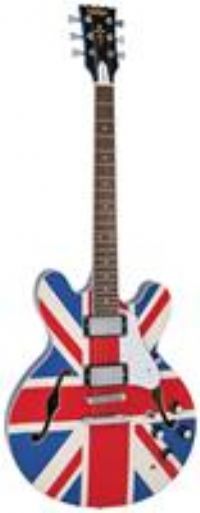 Vintage Union Jack Full Size Semi Acoustic Electric Guitar