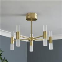 Bhs Lois Semi Flush Chandelier 10 Light - Brass
