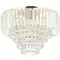 Bhs Paladina Flush Ceiling Light - Satin Brass/Clear