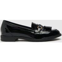 schuh liv patent tassel loafer flat shoes in black