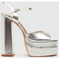 schuh shay platform high heels in silver