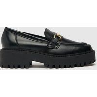 schuh lyla leather snaffle flat shoes in black
