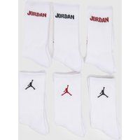 Nike Jordan White Kids Legend Crew Sock 6 Pack