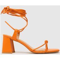 schuh stella strappy block high heels in orange