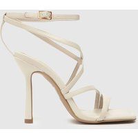Schuh Sicily Strappy Square Toe High Heels In Natural