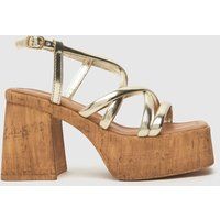 schuh vivian strappy cork platform sandals in gold
