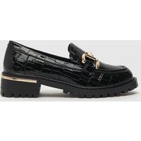 schuh lavender patent croc loafer flat shoes in black