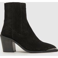 schuh anand suede western boots in black