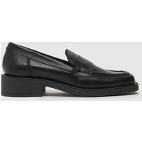 schuh lizzo square toe loafer flat shoes in black