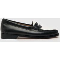 G.H. BASS easy weejuns penny loafer flat shoes in black & white