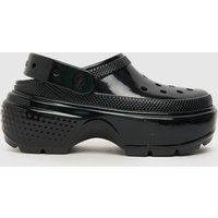 Crocs stomp high shine clog sandals in black