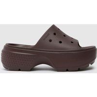 Crocs stomp slide sandals in dark brown
