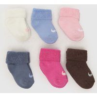 Nike multi baby terry socks 6 pack