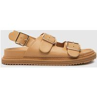 schuh talbot double buckle sandals in natural