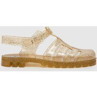 JUJU JELLIES Maxi Flat Sandals in Gold