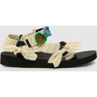 ARIZONA LOVE trekky stripe flowers sandals in yellow