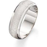 The Love Collection 9 Carat White Gold Patterned Wedding Band 7Mm