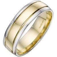 The Love Collection 9 Carat 2 Colour Wedding Band 6Mm
