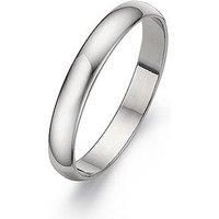 The Love Collection Platinum D-Shaped Wedding Band - 3 Mm