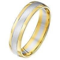 The Love Collection 9Ct White & Yellow Gold Wedding Band Ring