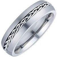 The Love Collection Men'S Titanium Patterned Band Ring