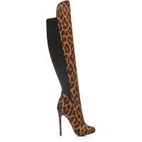 'Savi' Leopard Pony Over The Knee Boots