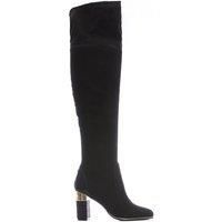Womens Moda In Pelle Valentinne Black Faux Suede Over Knee Boots