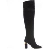 Womens Moda In Pelle Valentinne Black Faux Suede Over Knee Boots