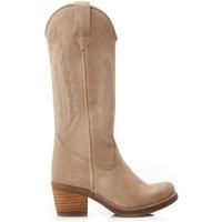 Moda In Pelle Women/'s Fanntine Stone Suede Cuban Heeled Cowboy Boots 4