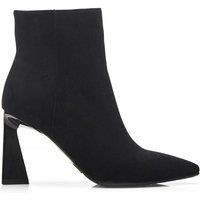 Moda In Pelle Women's Narya Black Faux Suede Heeled Ankle Boots