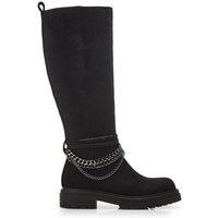 Moda In Pelle Women's Litzy Black Chunky Soled Knee High Boots