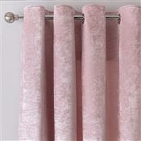 Argos Home 112 x 137cm Crushed Velvet Lined Eyelet Curtains - Blush