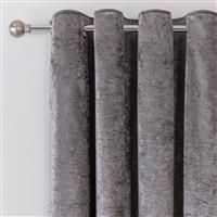 Argos Home 112 x 137cm Crushed Velvet Lined Eyelet Curtains - Charcoal