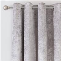 Argos Home Crushed Velvet Lined Eyelet Curtains - Grey