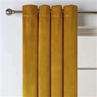 Habitat Matt Velvet Dimout Eyelet Curtains - 116 x 137cm - Mustard